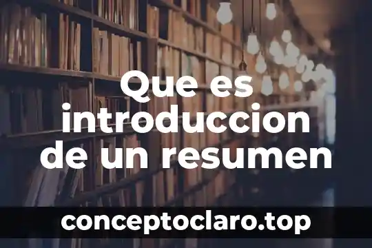 Que es introduccion de un resumen