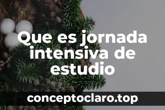 Que es jornada intensiva de estudio