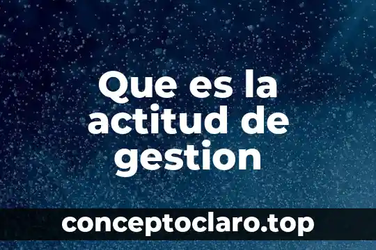 Que es la actitud de gestion