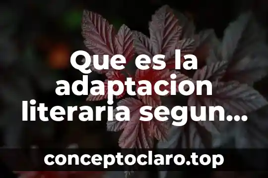 Que es la adaptacion literaria segun autores