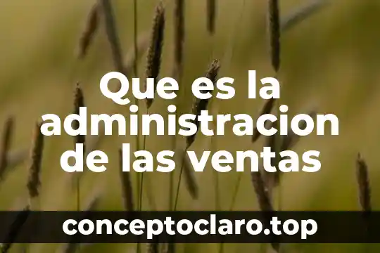 Que es la administracion de las ventas