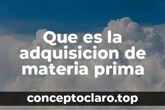 Que es la adquisicion de materia prima