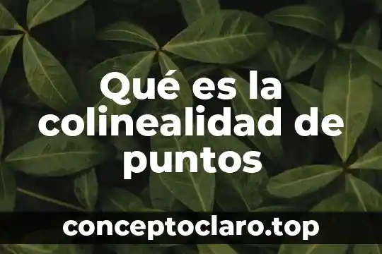Qué es la colinealidad de puntos