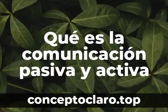 Qué es la comunicación pasiva y activa