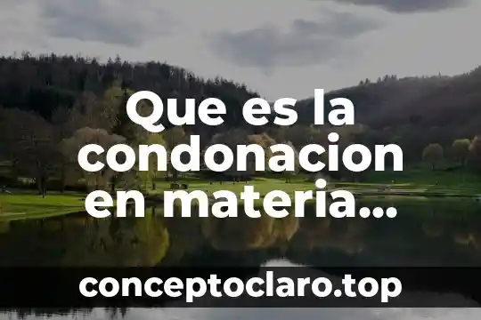 Que es la condonacion en materia fiscal caracteristicas