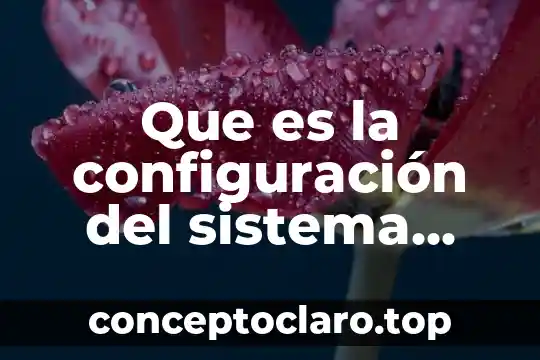 Que es la configuración del sistema operativo