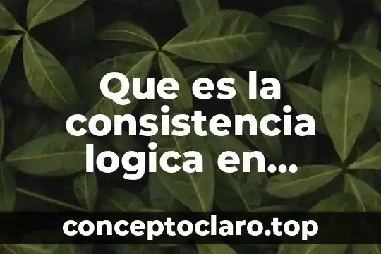 Que es la consistencia logica en metodologia