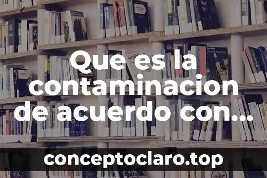 Que es la contaminacion de acuerdo con la informacion bibliografica