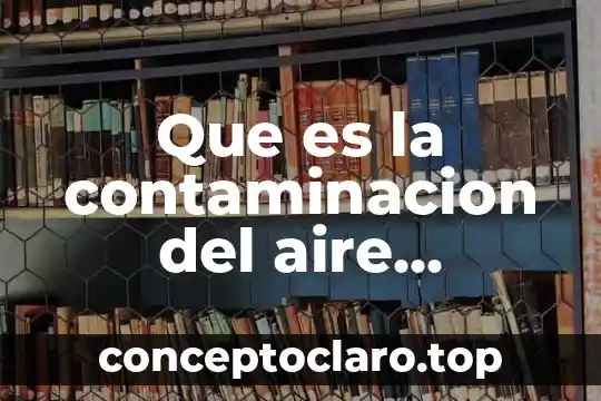 Que es la contaminacion del aire articulo