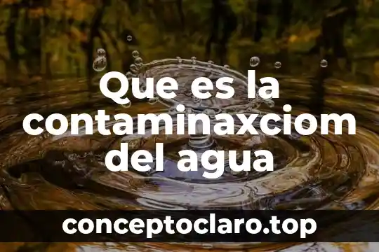 Que es la contaminaxciom del agua