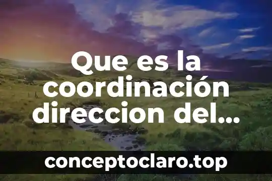 Que es la coordinación direccion del desarrollo humano