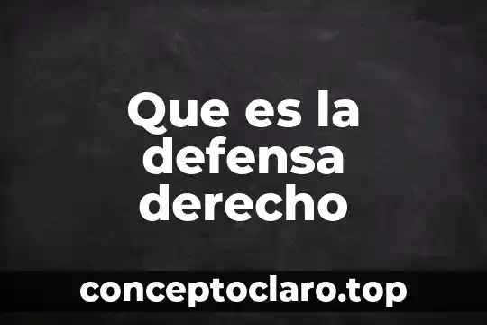 Que es la defensa derecho