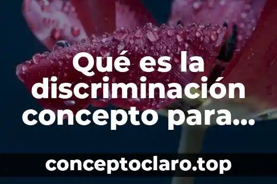 Qué es la discriminación concepto para niños
