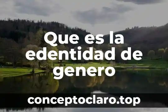 Que es la edentidad de genero