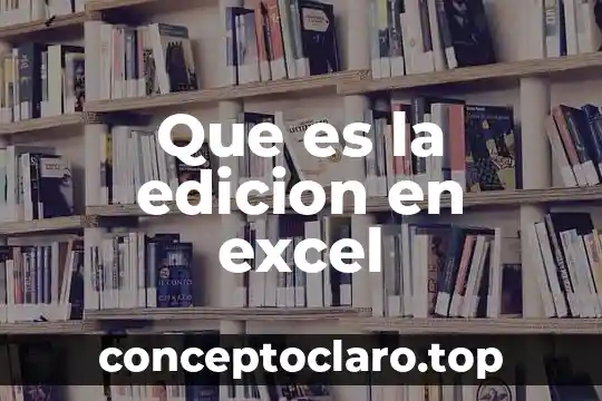 Que es la edicion en excel