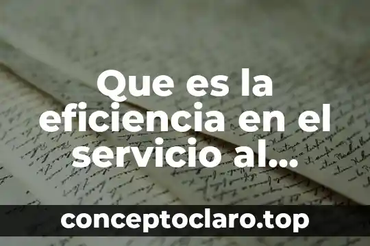 Que es la eficiencia en el servicio al cliente