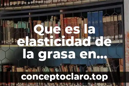 Que es la elasticidad de la grasa en alimentos