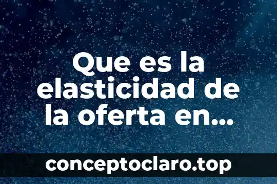 Que es la elasticidad de la oferta en economia