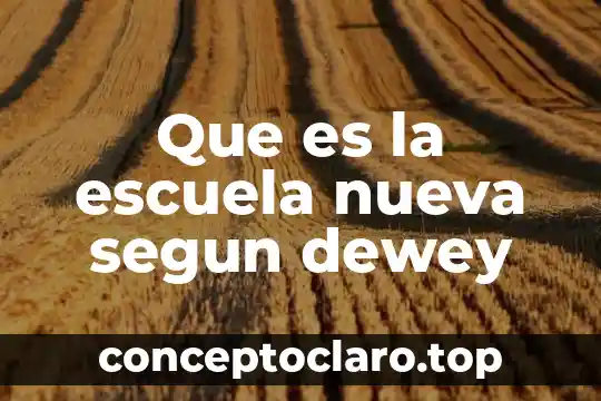 Que es la escuela nueva segun dewey