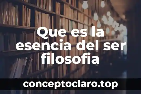 Que es la esencia del ser filosofia