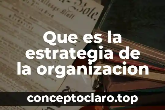 Que es la estrategia de la organizacion