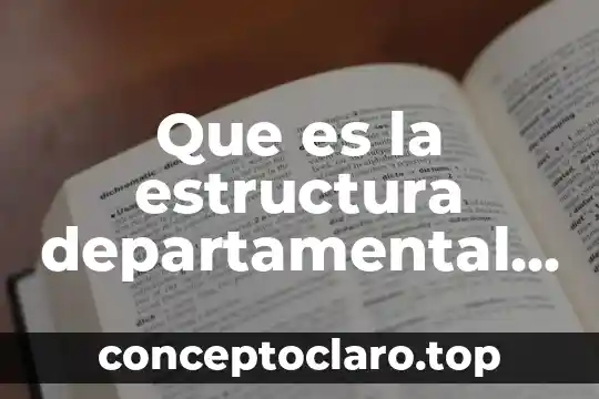 Que es una estructura panaloide 6 Que es la estructura departamental de una empresa