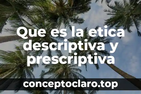 Teoria descriptiva que es 6 Que es la etica descriptiva y prescriptiva