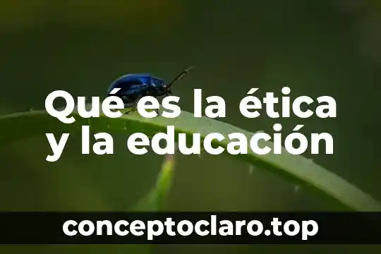 Qué es la ética y la educación