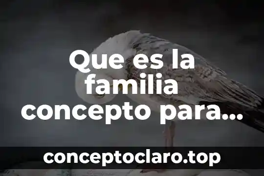 Que es la familia concepto para niños de segundo grado