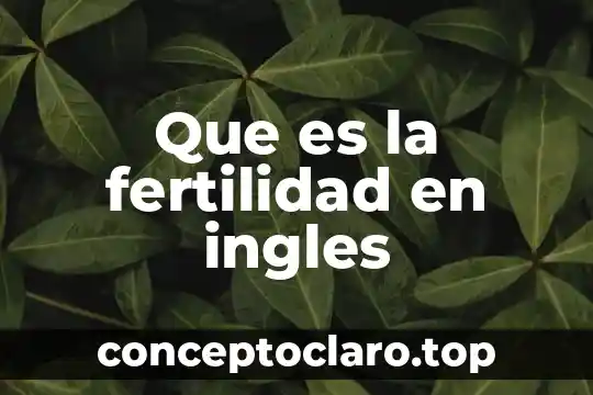 Qué es el participio pasado en inglés 5 Que es la fertilidad en ingles
