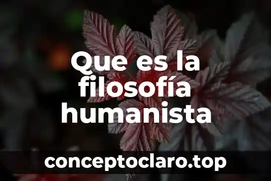 Que es la filosofía humanista
