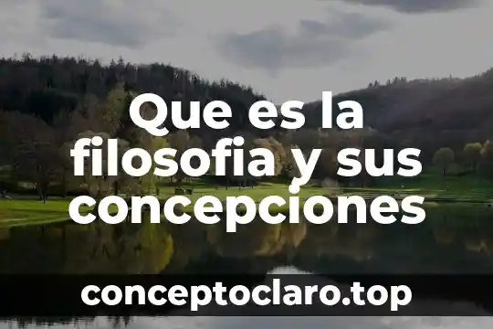 Que es la filosofia y sus concepciones