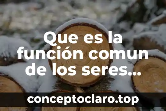 Que es la función comun de los seres vivos