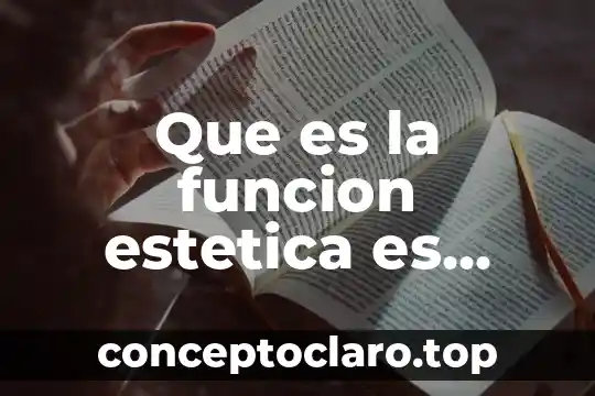 Que es la funcion estetica es interpelacion