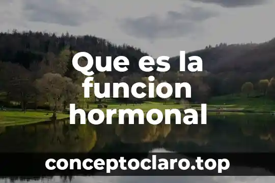 Que es la funcion hormonal