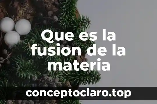 Que es la fusion de la materia