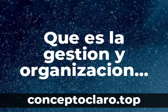 Que es la gestion y organizacion del sector publico