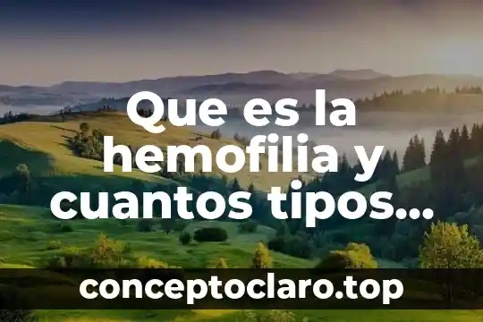 Que es la hemofilia y cuantos tipos existen