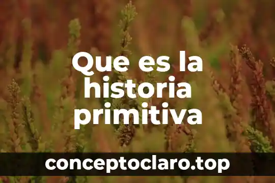 Que es la historia primitiva