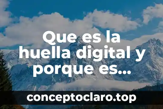 Que es la huella digital y porque es importante conocerla
