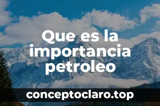 Que es la importancia petroleo