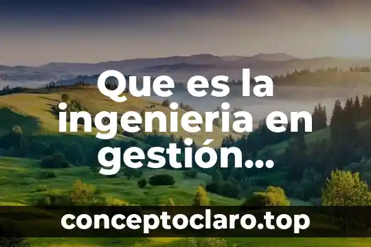 Que es la ingenieria en gestión empresarial libro