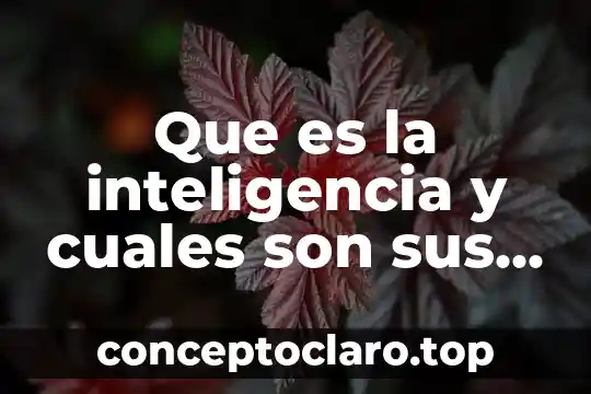 Que es la inteligencia y cuales son sus tipos