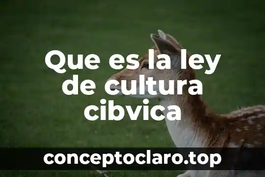 Que es la ley de cultura cibvica