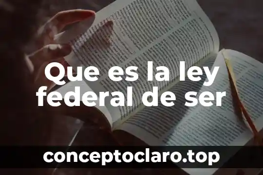 Que es la ley federal de ser