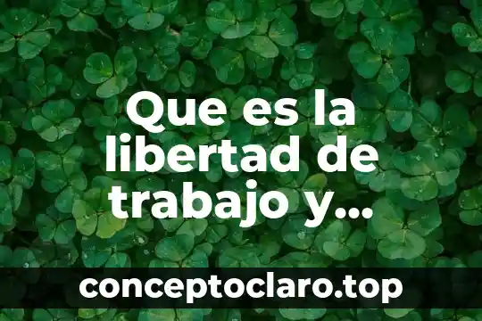 Que es la libertad de trabajo y contratacion