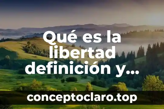 Qué es la libertad definición y concepto