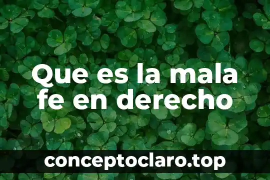 Que es la mala fe en derecho