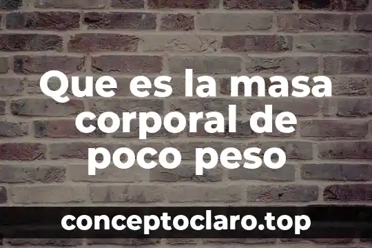 Que es la conservacion de la masa tipos 3 Que es la masa corporal de poco peso
