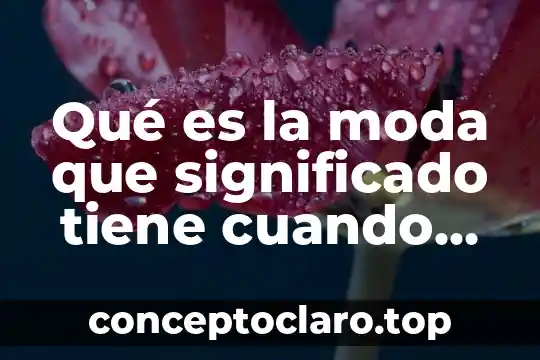 Qué es la moda que significado tiene cuando se aplica